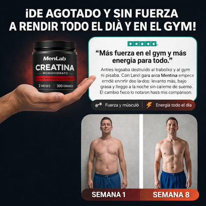 Creatina Menlab® - Recuperá la fuerza y el rendimiento.